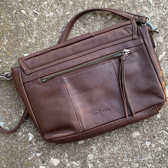 Day & Mood | Brenna Brown Leather Anthropology Crossbody Bag! - Picture 3 of 12